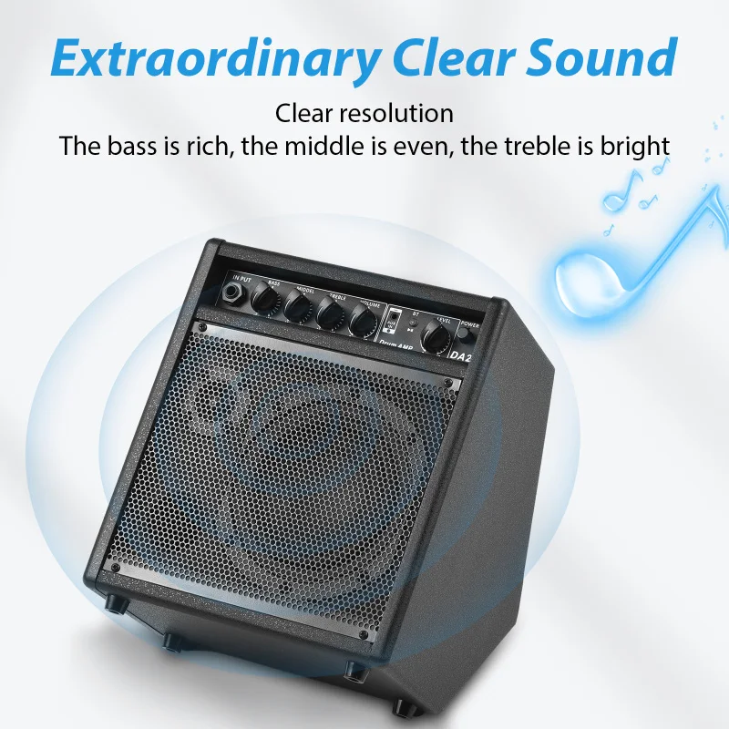 

Electronic Drum Speaker 25W Portable BT Practice Drum Amplifier Speaker for Electric Drum Electric Piano Guzheng Guitar Etc.