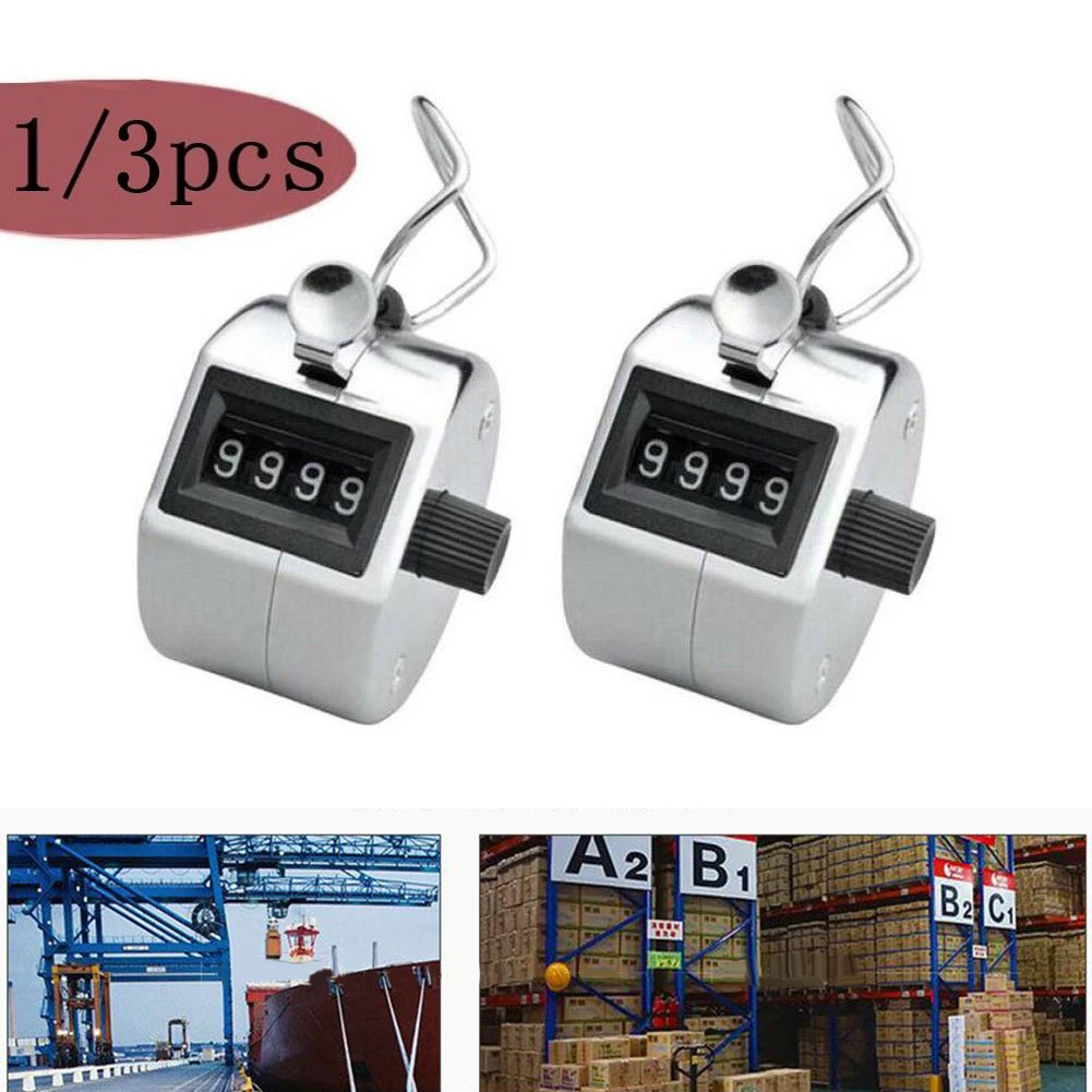 Portable Manual Hand Tally Number Counter 4 Digit Mechanical Click Clicker for ideal for Counting at Restaurants and Schools