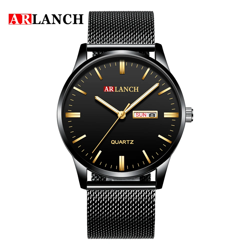 

2023 New Fashion Men Watch Black Stainless Steel Strap Calendar Clock Business Chronograph Quartz Wristwatch Relogios Masculino