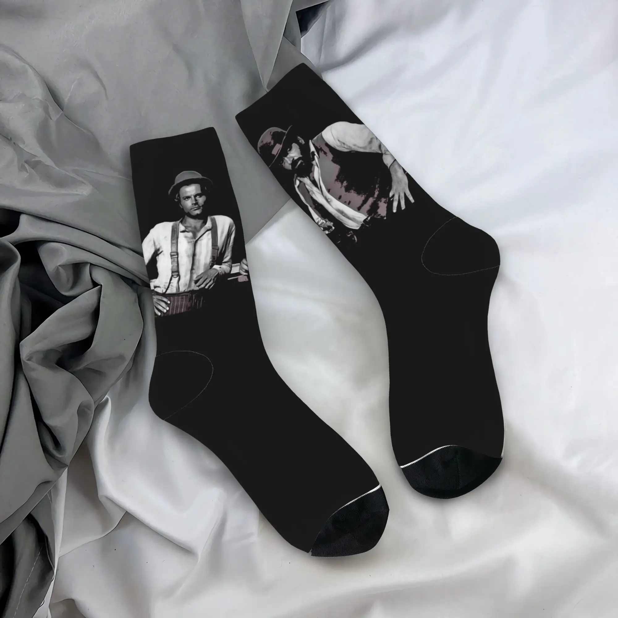 Bud Spencer Terence Hill Saloon Socks Graphic Stockings Anti-Slip Unisex Men Socks Warm Soft Autumn Novelty Running Sports Socks