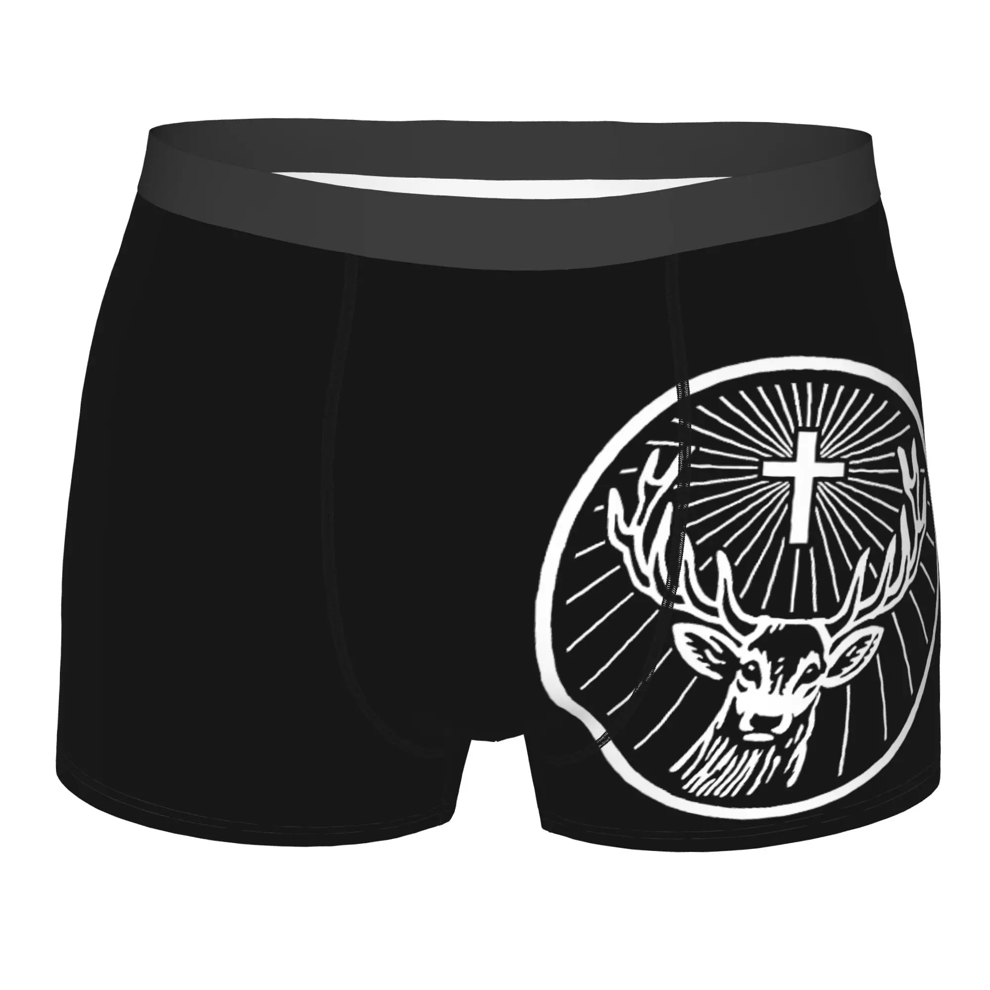

Customized Novelty Jagermeister Logo Boxers Shorts Panties Men's Underpants Breathable Deer Animal Briefs Underwear