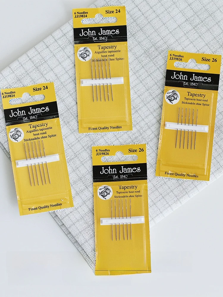John James Cross Stitch Needle Dull Head 22 24 26 28 Number Home Textile Sewing DIY Materials Tools And Finished Products