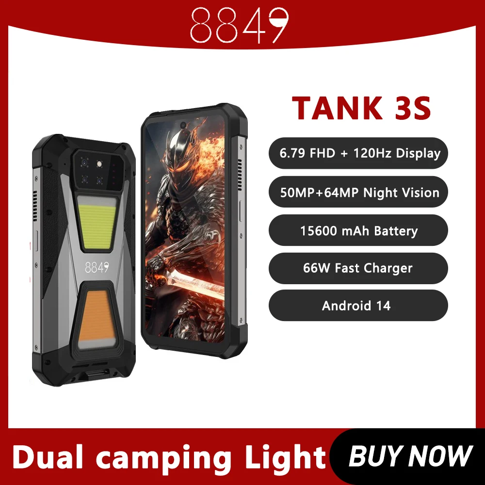 

Unihertz tank 3s 8849 5G powered phone with projector 6.79"12GB 256GB Dimension 8200 cellphone 15600mAh 66W smartphones