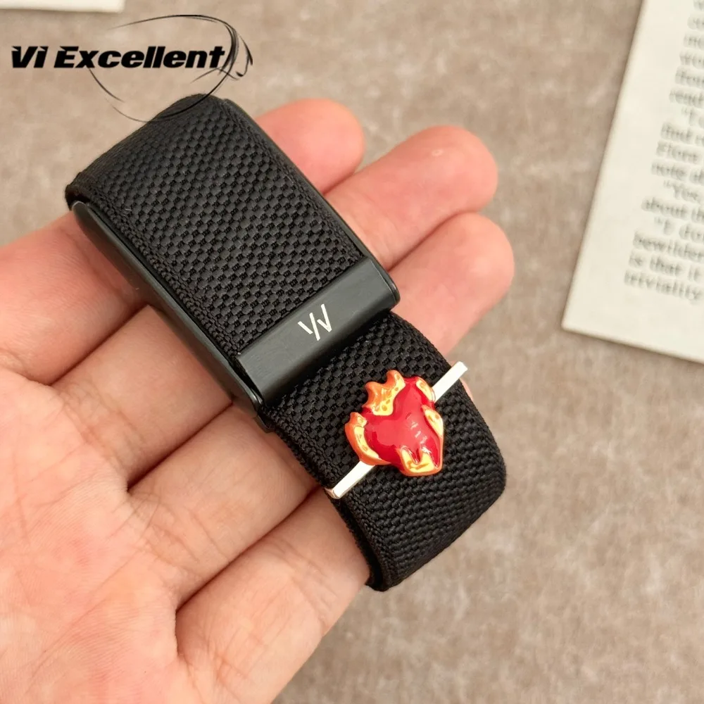 For WHOOP Charm Burning Heart Pendant Flame Love Design DIY Fashion Smart Band Jewelry Decoration Accessory