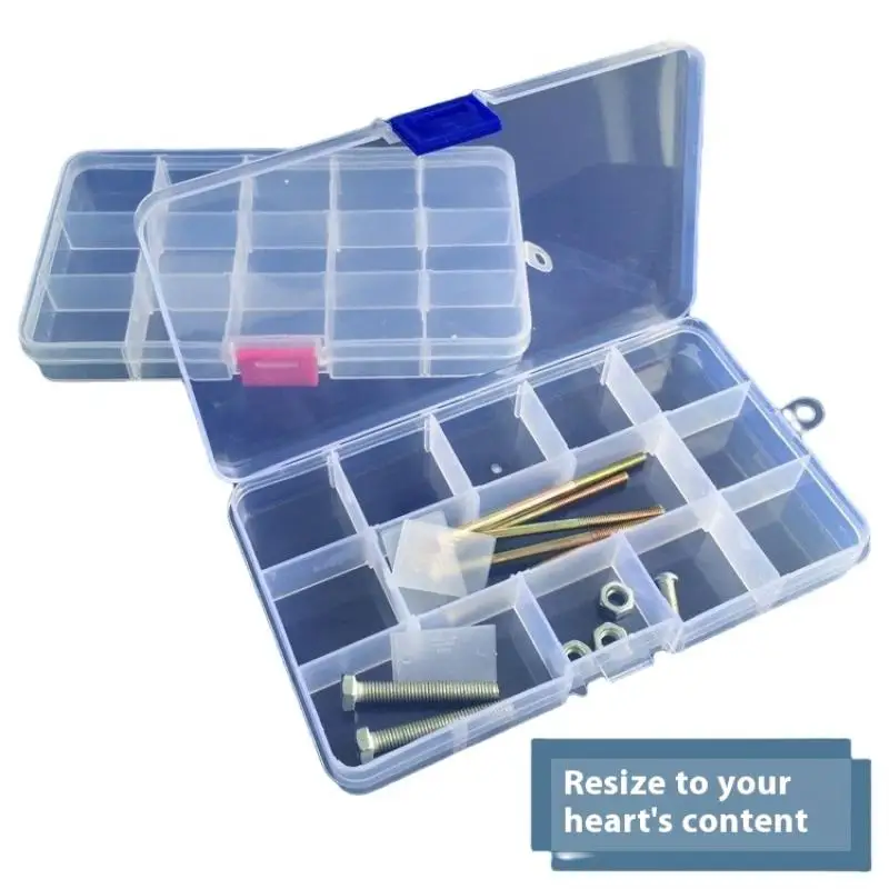 - 1/3PCS Practical Compartment Plastic Storage Box 24 Grids Parts Organizer Box Jewelry Bead Screw Holder Case Display Container