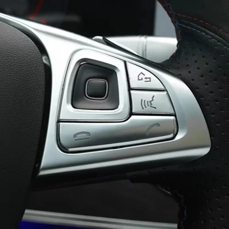 8Pcs Silver Car Steering Wheel Button Cover Trim for Mercedes E-Class W213 2016-2019 Car Interior Accessories Styling