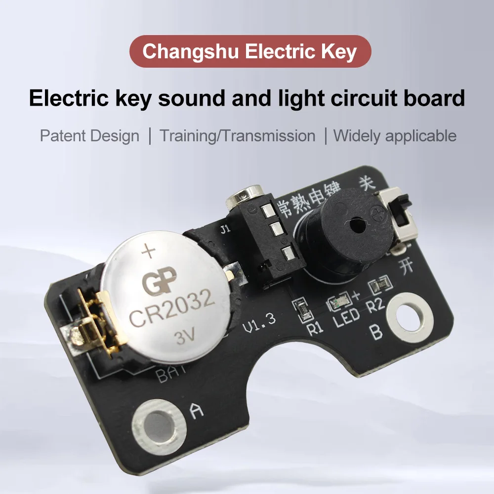 Morse code CW transmission training, electric key sound and light circuit board, suitable for manual keys