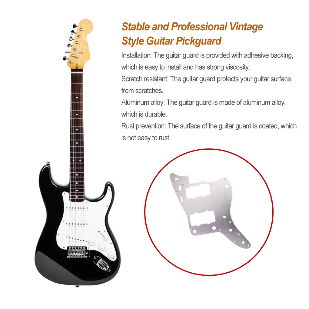 Vintage Style Guitar Pickguard Lightweight Front Guard Cover Smooth Wear-resistant Scratch Plates For Electric Guitar Black