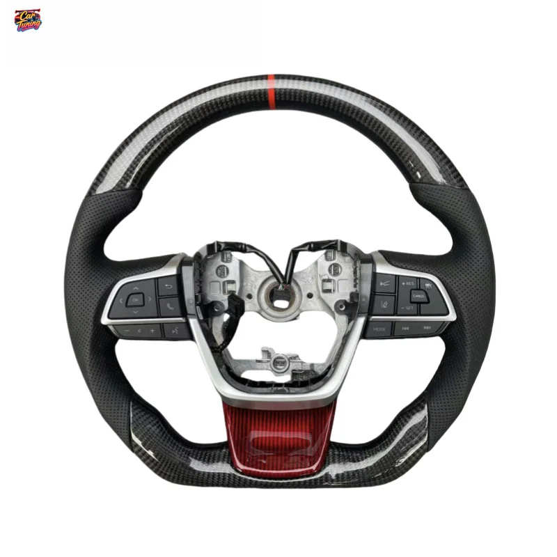 For Toyota's New Crown Highlander Sienna Gravia Flat Bottomed Sports Carbon Fiber Steering Wheel Upgrade Without Airbag