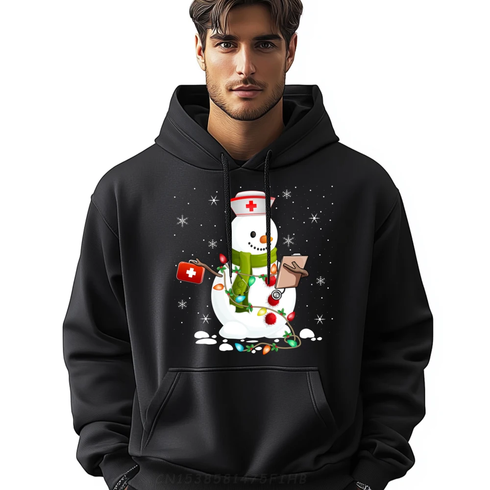 

Xmas Lights Nurse Snowman Nursing RN Christmas Designer Hoodies Funny Gifts St Patrick's Day