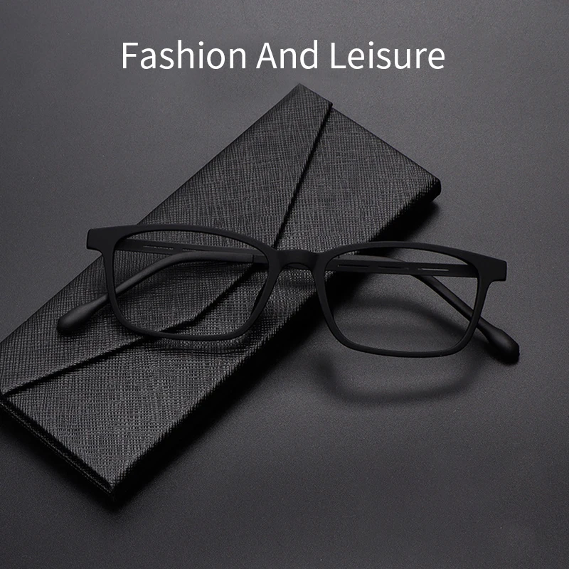 

MOMOJA Fashionable Business Square Men's Eyeglass Frame Ultra Light Retro Women's Optical Prescription Glasses 9839X