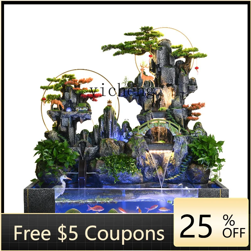 

JJ large rockery waterfall circulating water ornament landscape outdoor pool fountain fairy garden