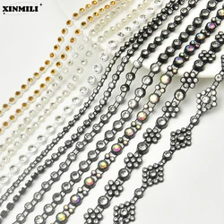 Plastic Strass String for Clothing, Rhinestone Trim, Single Row, Crystal Banding Ribbon, DIY Saddle Shoes and Bags Accessories