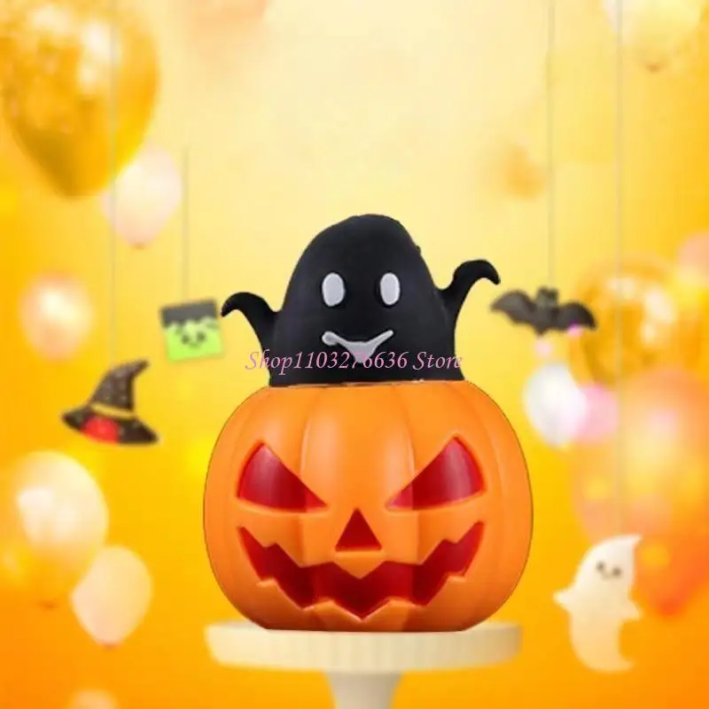 R6FD Soft TPR Halloween Pumpkin Model Toy Prank Popping Figurine Festival Props