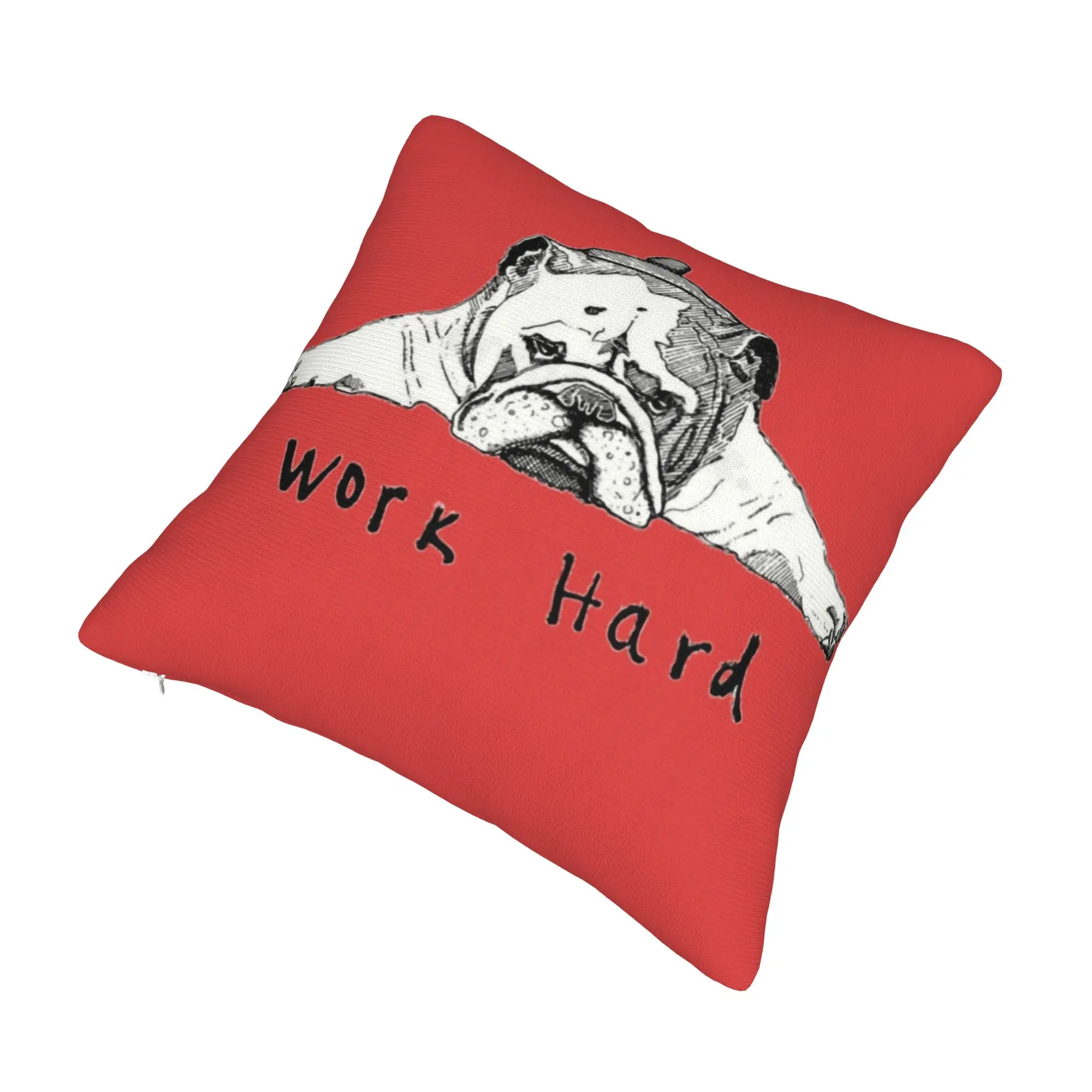 Funny French Bulldog Hard Work Pillow Case 40x40cm Home Decorative Modern Cute Dog Puppy Chair Cushion Square Pillowcase