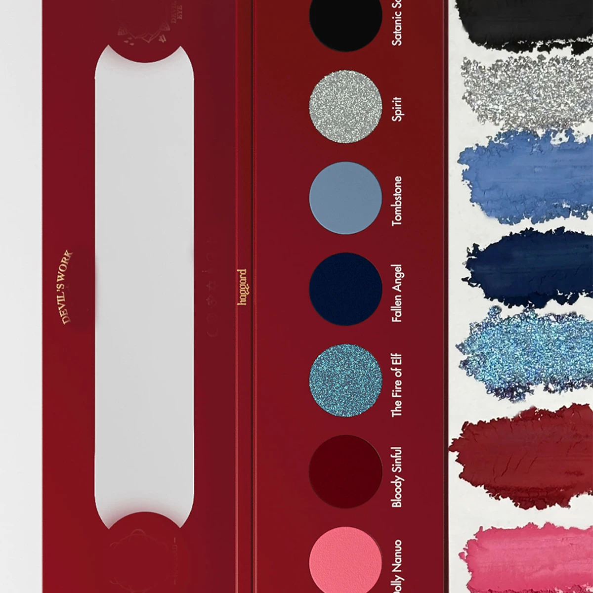 Haggard Abyss Series Seven Color Eye Shadow DAUGHTER OF SATAN,Smooth & Minimal Fallout,Matte & Shimmer Finishes,Luxury Makeup