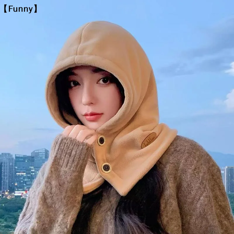 Fleece Hooded Scarf Warm Windproof Fits Under Helmet Perfect For Winter Cycling Hiking Unisex Adults〔Funny〕