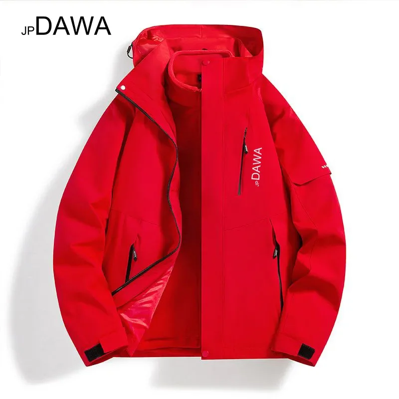 

Outdoor men's and women's autumn and winter warm jacket, windproof and waterproof, wool lining, hiking, mountaineering, fishing