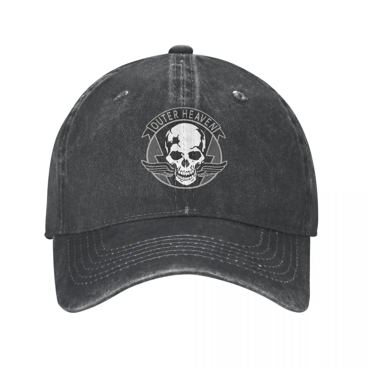 Outer Heaven Unisex Baseball Cap Metal Gear Solid Video Game Distressed Washed Hats Cap Vintage Outdoor Running Golf Sun Cap