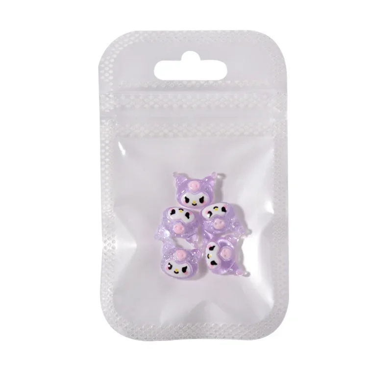 20pcs Miniso Sanrio Nail Charms Cartoon Hello Kitty Resin Nail Accessories for Diy Cute Mini Frog Kuromi Nail Art Jewelry