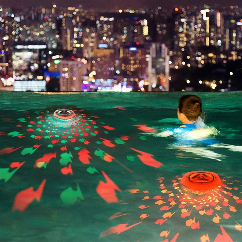 Flower Floating Lamp RGB Pool Lights Submersível Luz subaquática Lanterna da piscina Flutuador conduzido ao ar livre Iluminação impermeável, Luz subaquática