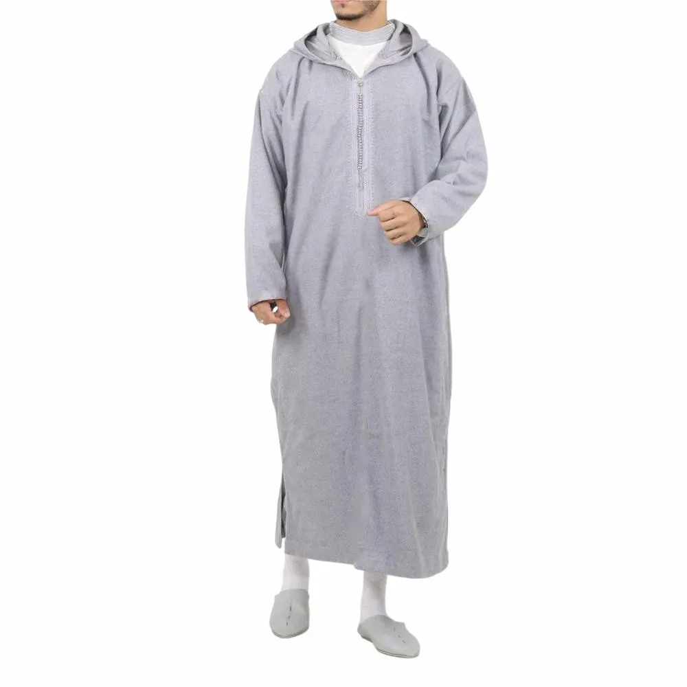 Arabian Sle Long Men's irt 2023 Design semplice transfrontaliero con cappuccio Dubai Robe Casual Abbigliamento per tutte le stagioni di mezza età