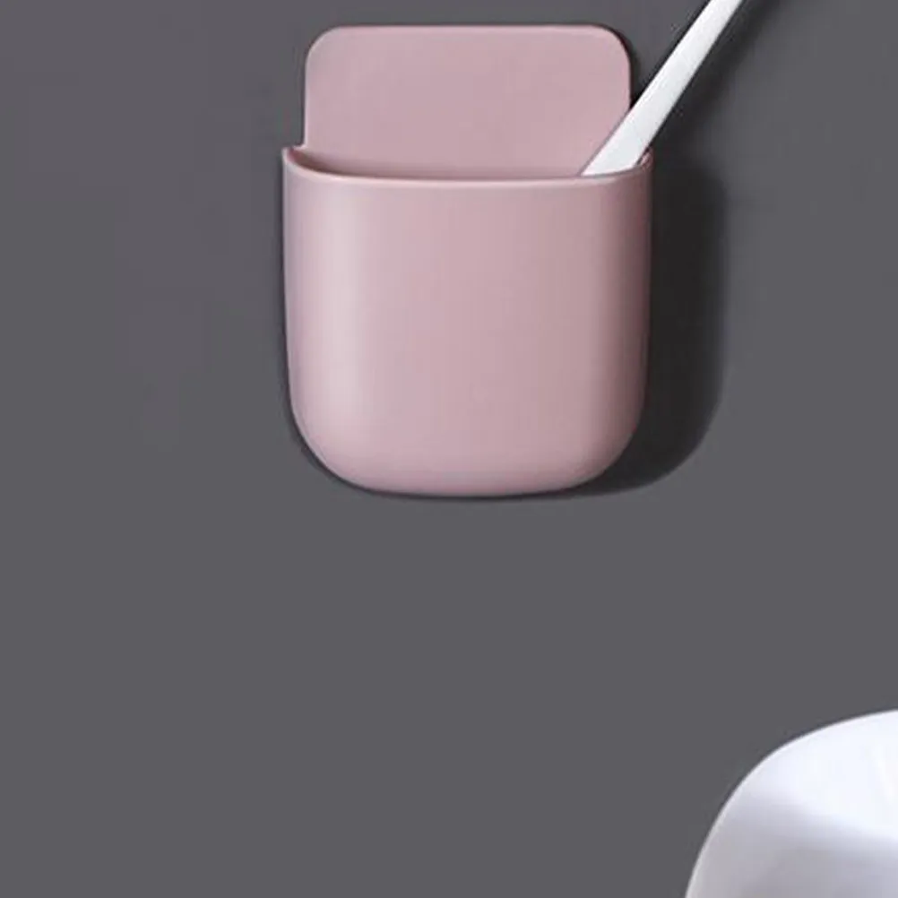 3pcs Wall-Mounted Storage Box – Phone Charging Stand, Remote Holder & Organizer (White/Pink/Gray)