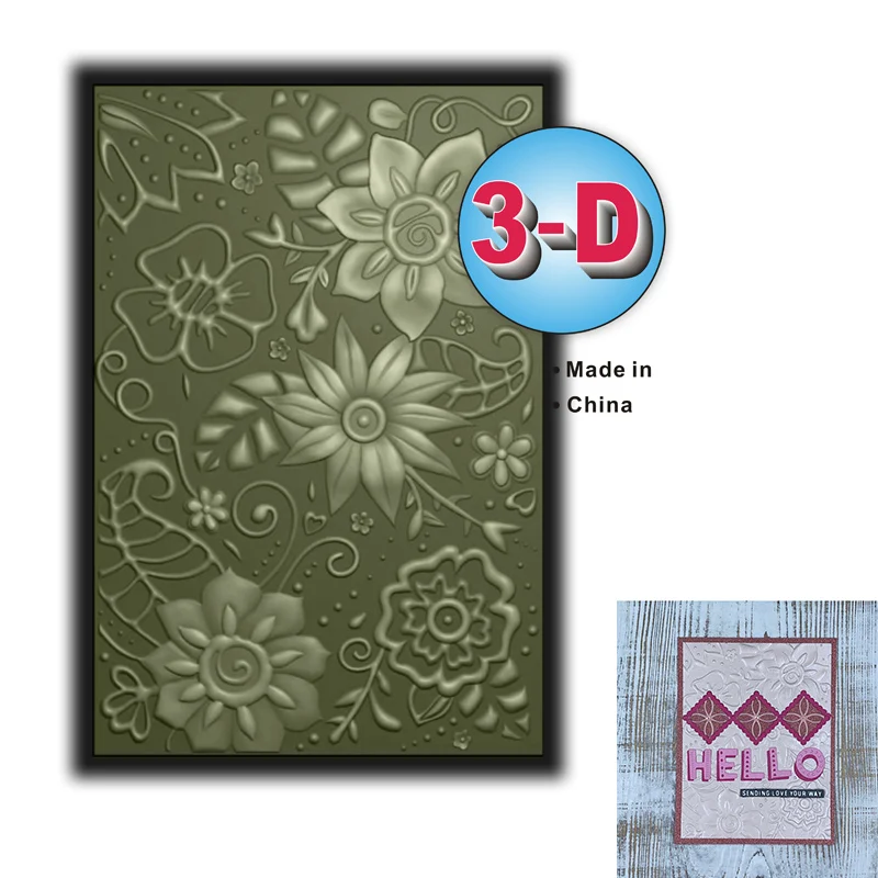 New 3-d Texture Impression Embossed Folder - Bohemian Botanicals For Card Making Scrapbook Paper Diy Process Decorative Articles