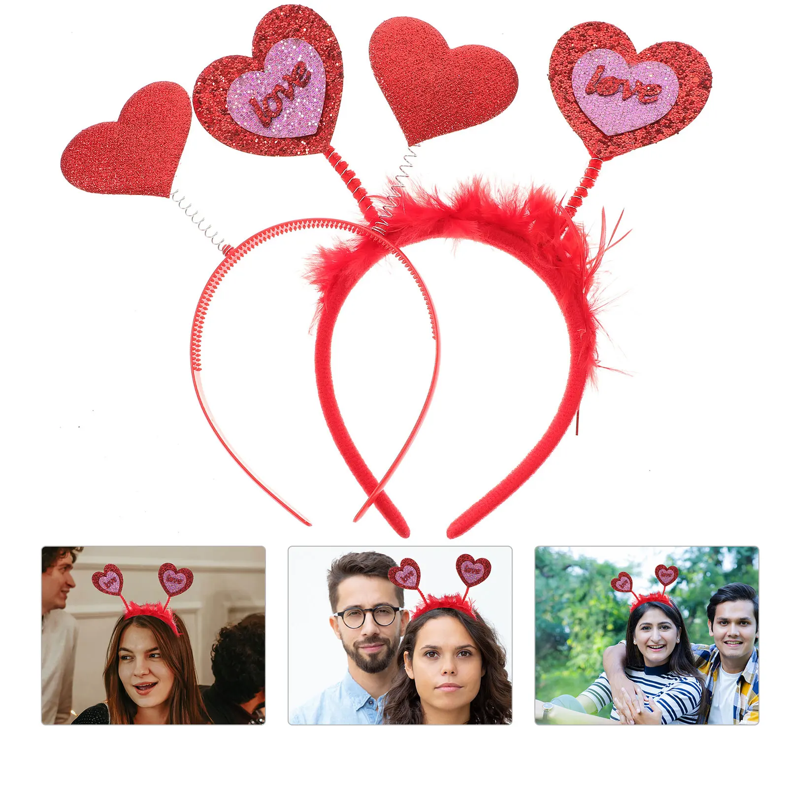

2Pcs Heart Antenna Bopper Antenna Bopper Valentine Props Styling Tools Women Accessories Cupid Headb Hair Care