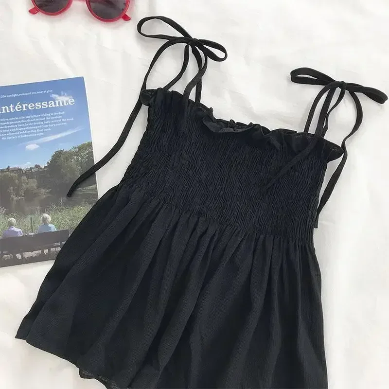 

Fashion Solid Color Vest for Women 2024 Summer New Chic Female Sleeveless V Neck Tops Sexy Backless Female Vests High Street