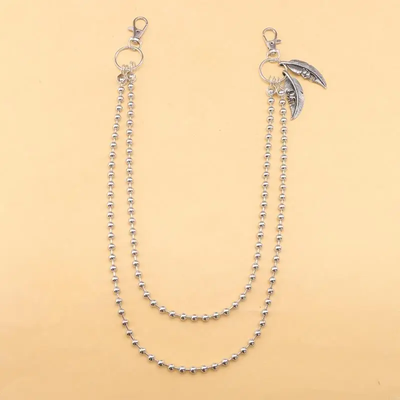 

L5YC Punk Jeans Pants Chain Edgy Punk Metal Chain Charm Waist Wallet Chain