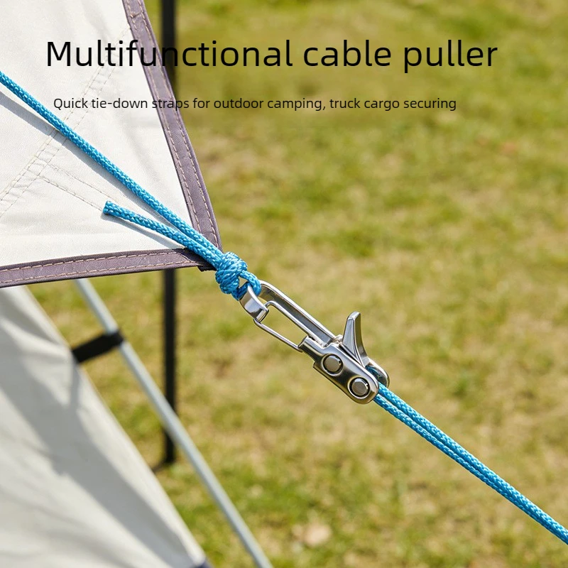 Rope Tightening Tool Tensioner Heavy-Duty Retractable Tie Down Rope for Camping Tarp Hammock Boating Outdoor Gear Securing