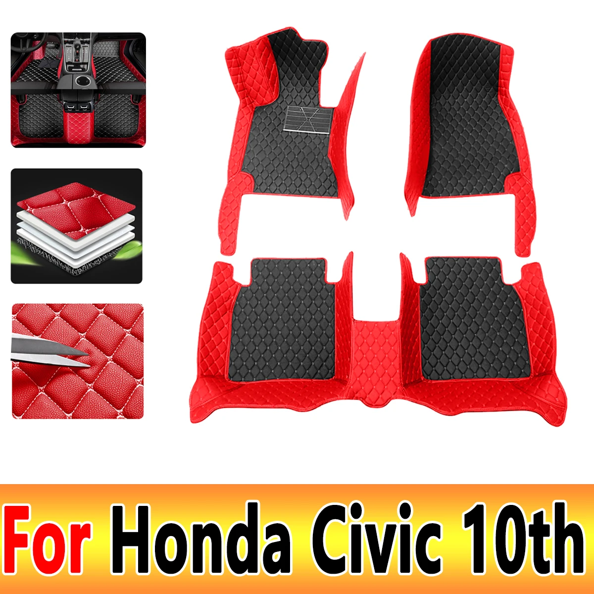 

For Honda Civic 10th 2021 2020 2019 2018 2017 2016 Car Floor Mats Carpets Auto Interior Accessories Covers Automotive Vehicles