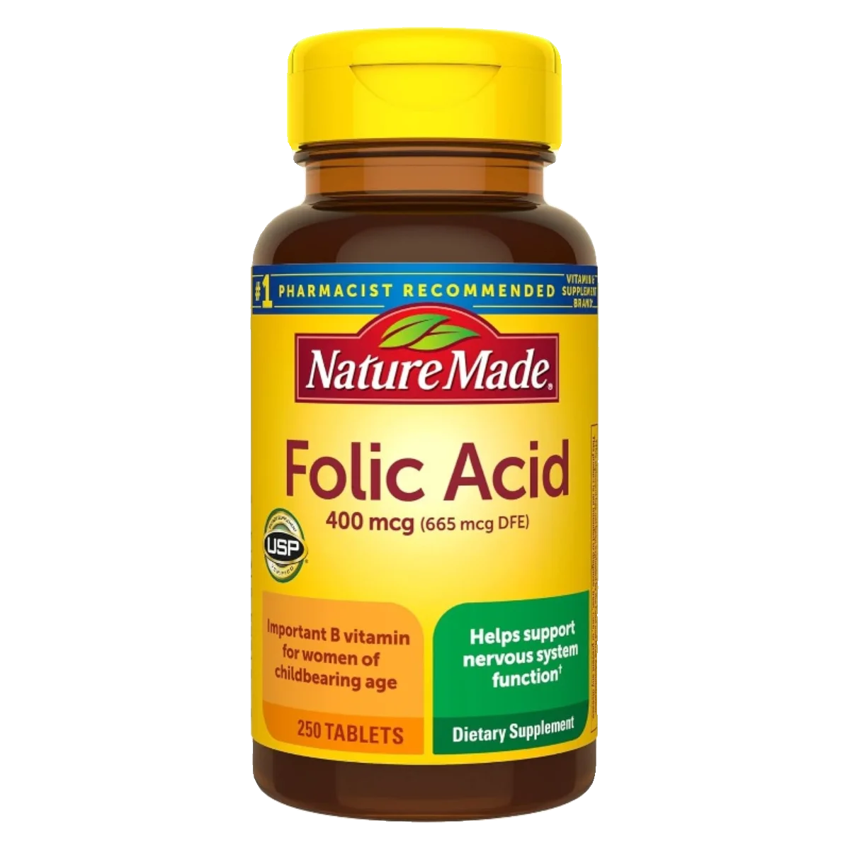 Folic Acid 400mcg 250 Tablets Prenatal Nutrition Supplement for Men Women Conception & Pregnant Women