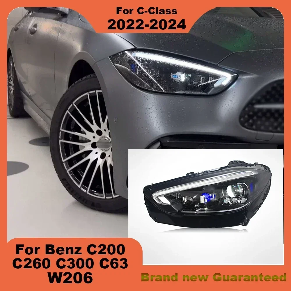 

Для Mercedes-Benz W206 2022-2024 C-Class C200 C260 C63 модифицированные светодиодные фары лазерные линзы лампы головка переднего света аксессуары