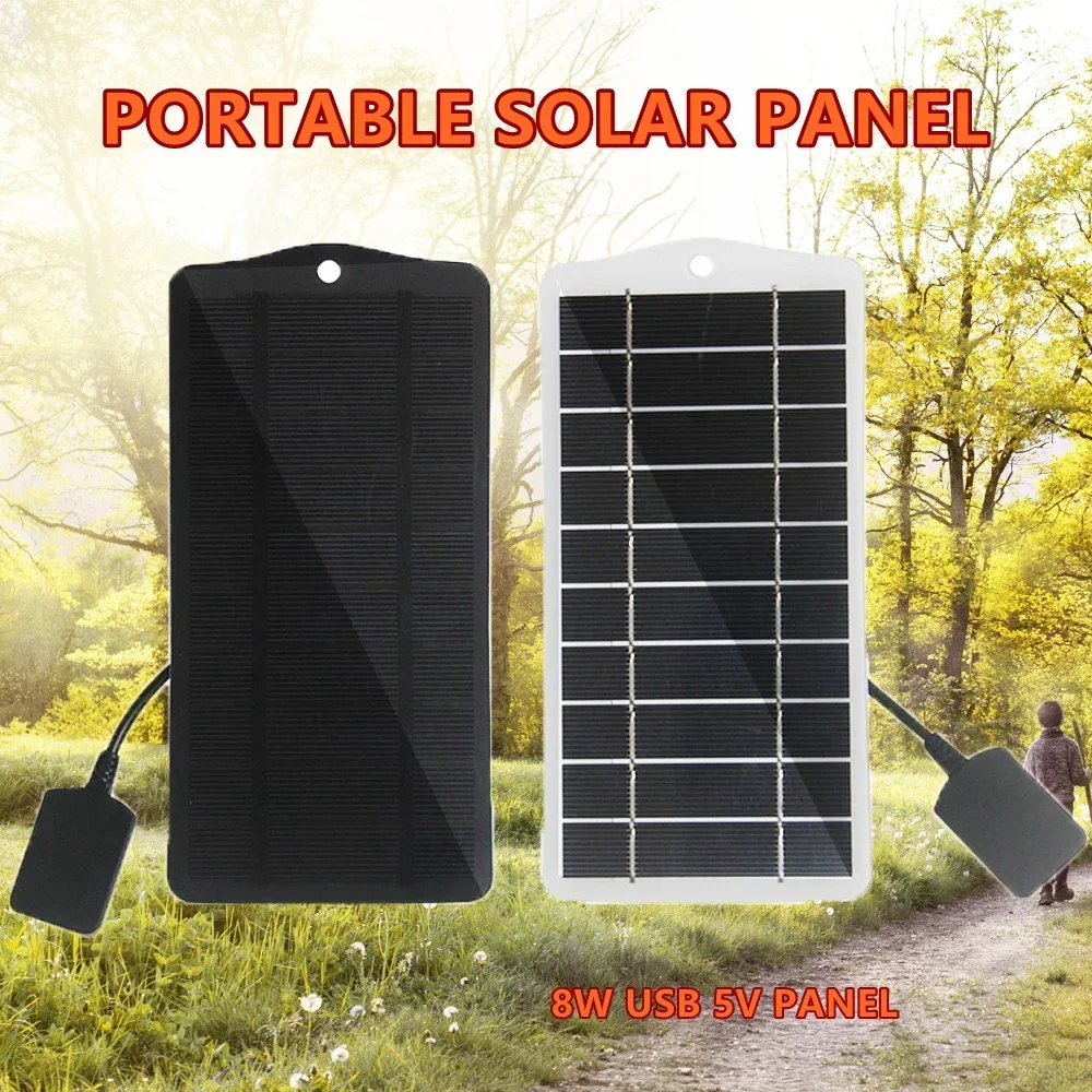 Solar Panel 8W 5V Monocrystalline Silicon Panels Portable Solar Cell DIY Panel for 3.7-5V Battery Charging for Outdoor Lamp Pump