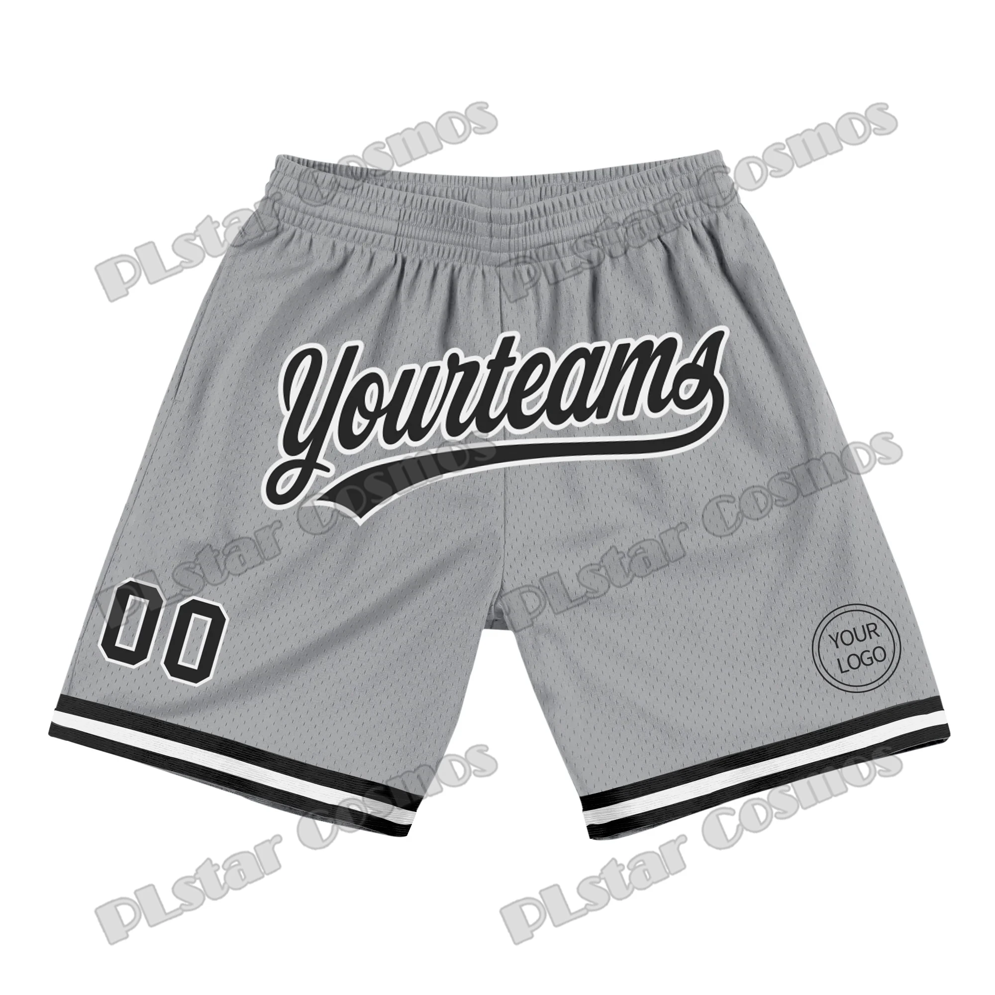 Shorts de basquete com nome e número personalizados para homens, shorts esportivos de malha respirável, impressos em 3D, branco, preto, laranja, juventude, verão, LQD02