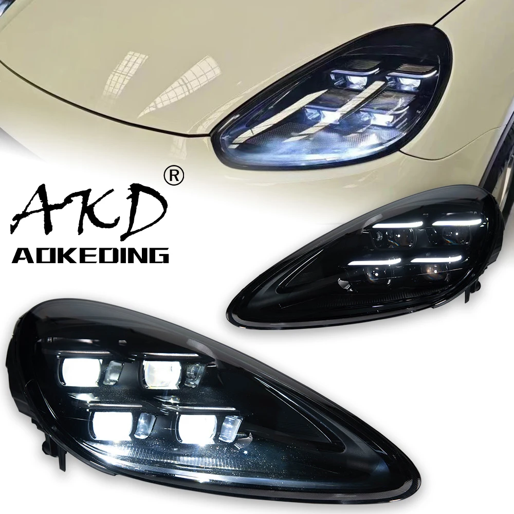 AKD Car Lights for Porsche Cayenne LED Headlight Projector Lens 2011-2014 Front DRL Matrix LED Head Lamp Automotive Accessories