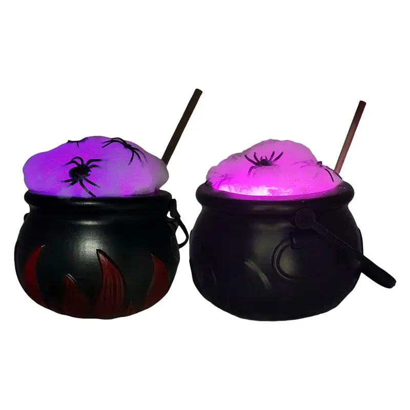 Halloween Cauldron Halloween Witch Color Changing Stirring Pot Set Multi-purpose Halloween Cauldron Kettles For Halloween Decor