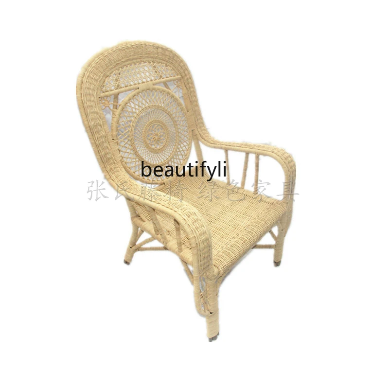 

Rattan Furniture Bamboo Rattan Woven Rattan Single Persian Armrest Armchair Old Chair