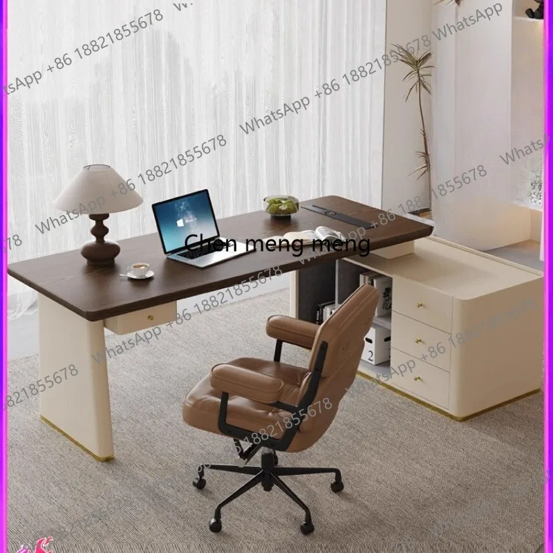 

Corner solid wood office boss desk L-shaped computer desk desktop modern retro high-end study workbench