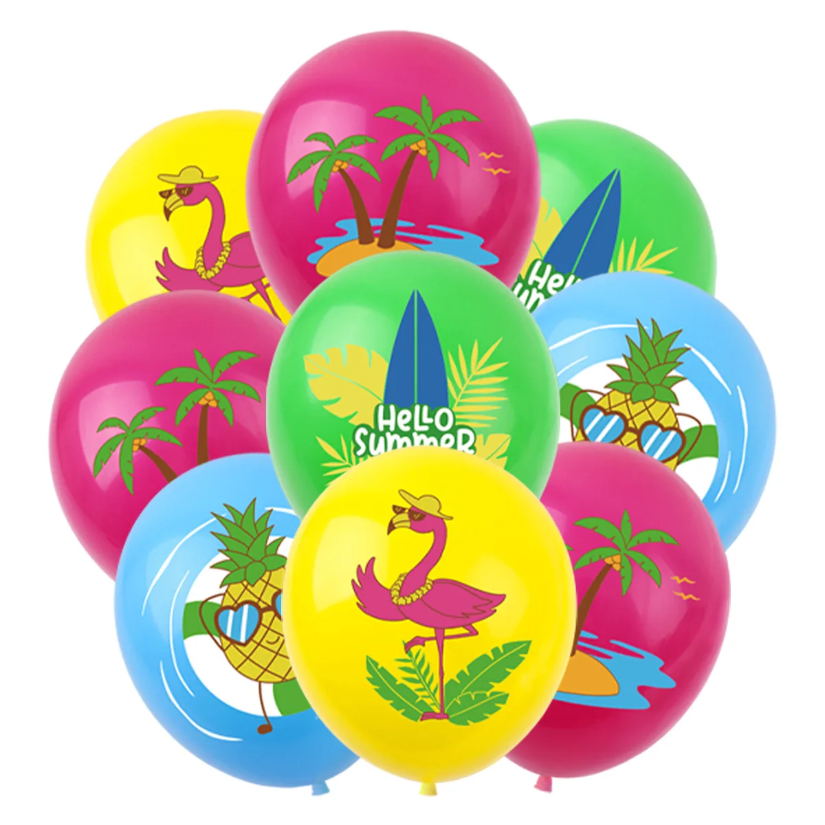 Hawaiian Thema Geburtstag Party Dekoration Einweg Geschirr Pappteller Tassen Luftballons Für Kinder Baby Shower Party Supplies Geschenk – Detail 7
