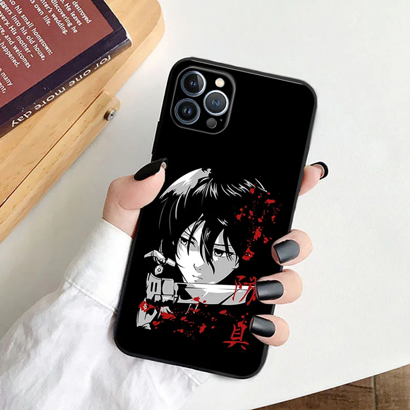 Black Soft Phone Case for Apple iphone 16 15 14 13 12 Mini XS 11 Pro Max XR 7 8 Plus X 16ProMax Attack on Titan MIKASA Cover image 2