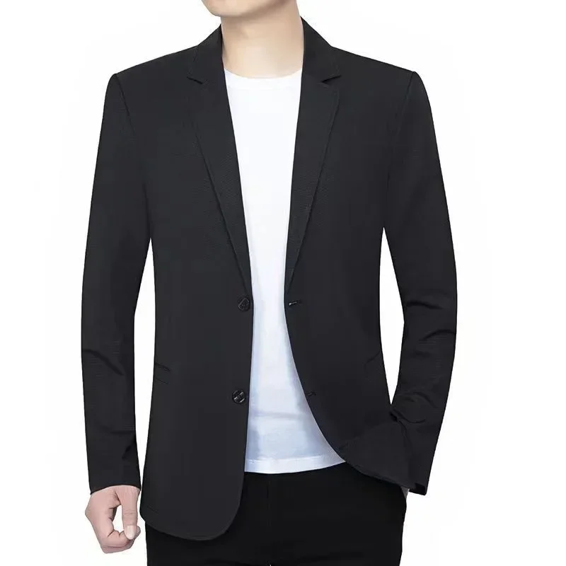 HOO 2023 Men's Ice Silk Light Summer Casual Stretch  blazer