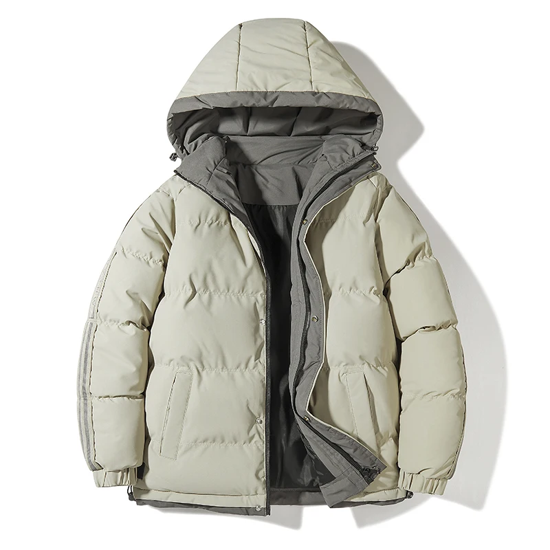 Puffy quente |   À prova de vento acolchoado puffer jaquetas masculino casual oversized com capuz parka casaco inverno ao ar livre diário deslocamento wear