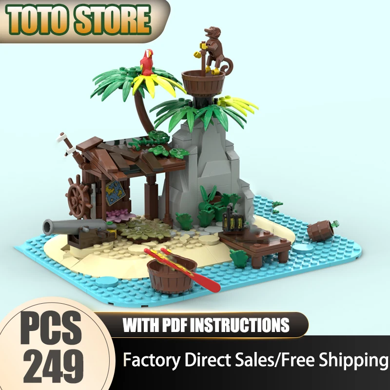 Pirate Fortress Moc Bausteine Die Schiffswrack Island Revision Technologie Modulare Block Spielzeug DIY Montage Weihnachtsgeschenke