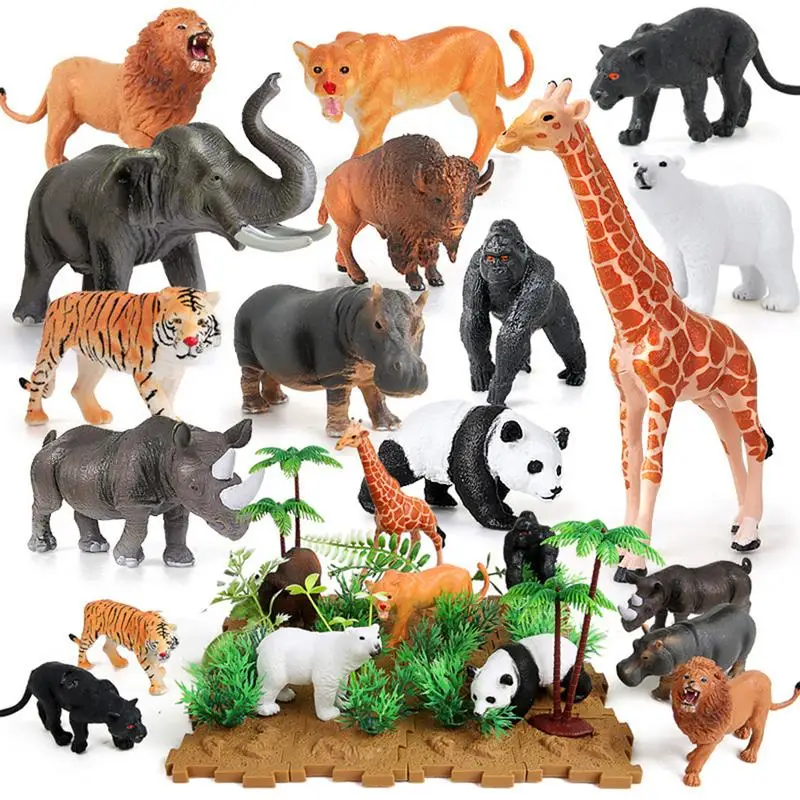 

Zoo Animals Mini Jungle Animals Set Wildlife Animal Learning Party Favors Toys For Kids Forest Small Animals Cupcake Topper