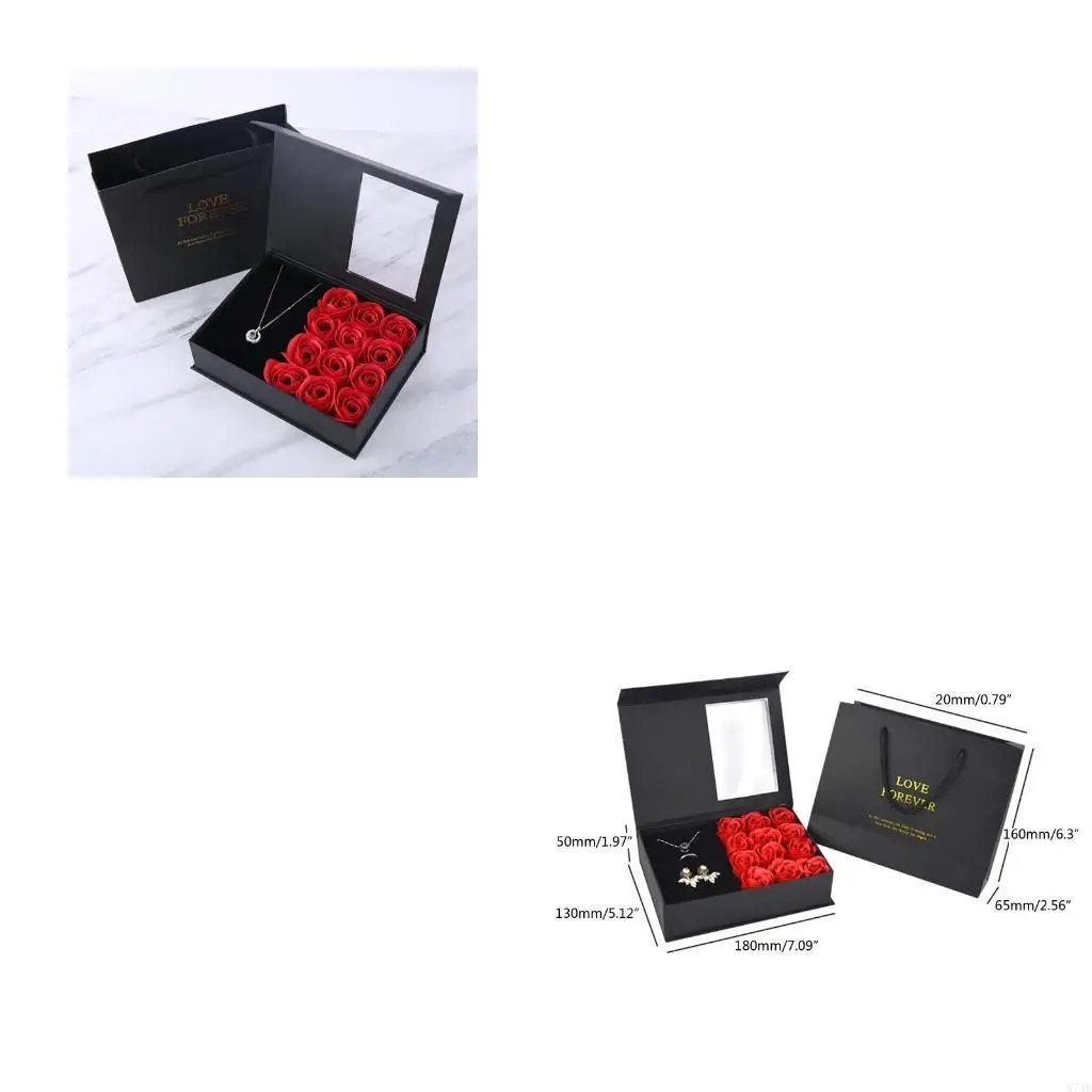 Necklace Jewelry Box Handmade Rose Packing Pounch Box Gorgeous Gift Bag