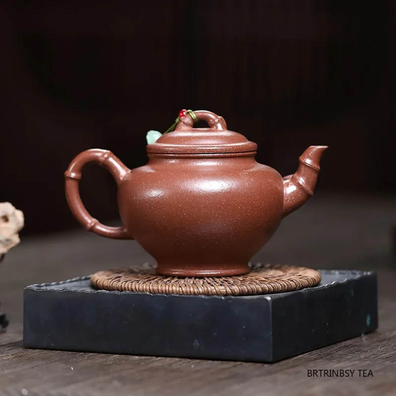Tradition Yixing Purple Clay Teapot Household Beauty Kettle Handmade Bamboo Leaf Tea Pot Chinese Zisha Tea Set Accessories 290ml