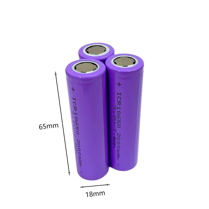 2000mAh ICR18650 بطارية قابلة للشحن مع شاحن 3.7VLi-ion بطاريات للمؤشر الكهربائي جرس الباب مصباح يدوي بطارية ليثيوم